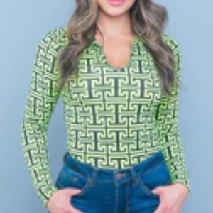 Rich chick monogram neon lime bodysuit